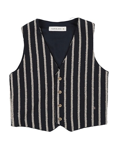 MANUEL RITZ Suit vest Midnight blue 52% Cotton, 48% Polyester