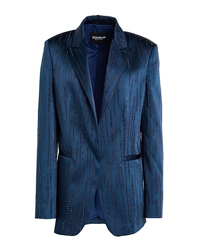DONDUP Blazer Navy blue 96% Polyester, 4% Elastane