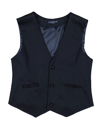 MANUELL & FRANK Waistcoat Midnight blue 98% Cotton, 2% Elastane