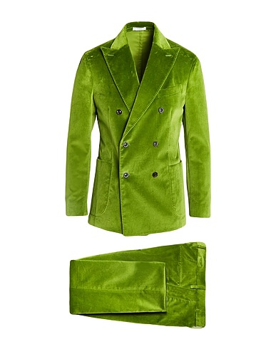 BOGLIOLI Suits Lime green 98% Cotton, 2% Elastane