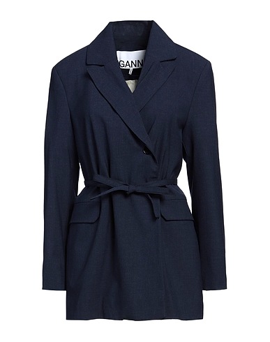 GANNI Blazer Navy 48% Viscose, 44% Recycled polyamide, 5% Elastane, 3% Polyester
