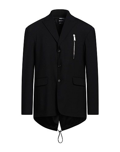 DSQUARED2 Blazer FOR MANCHESTER CITY LIMITED EDIT Black 95% Virgin Wool, 5% Elastane, Polyamide, Polyurethane