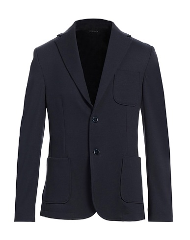 GREY DANIELE ALESSANDRINI Blazer Navy blue 77% Polyester, 18% Viscose, 5% Elastane