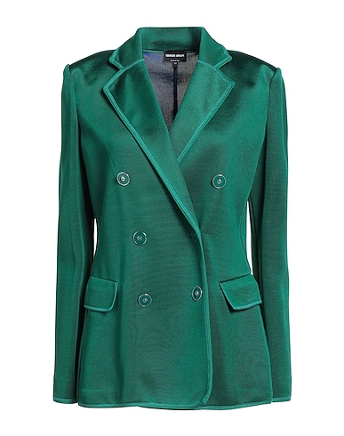 GIORGIO ARMANI Blazer Emerald green 57% Viscose, 34% Polyester, 7% Polyamide, 2% Elastane, Silk