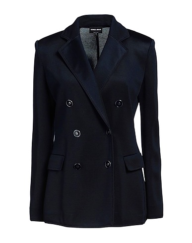 GIORGIO ARMANI Blazer Navy blue 57% Viscose, 34% Polyester, 7% Polyamide, 2% Elastane, Silk