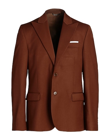 GREY DANIELE ALESSANDRINI Blazer Brown 63% Polyester, 34% Viscose, 3% Elastane