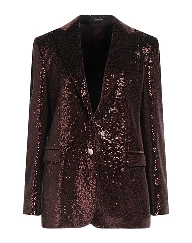 TAGLIATORE 02-05 Blazer Dark brown 92% Polyester, 8% Elastane