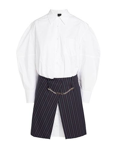 PINKO Shirt dress White 100% Cotton, Polyester, Wool, Viscose, Elastane