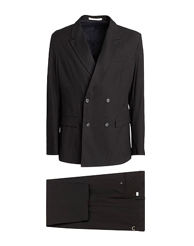 PAOLO PECORA Suits Black 99% Cotton, 1% Elastane