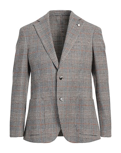 LUIGI BIANCHI Mantova Blazer Nero 50% Lana, 19% Acrilico, 17% Poliestere, 14% Poliammide
