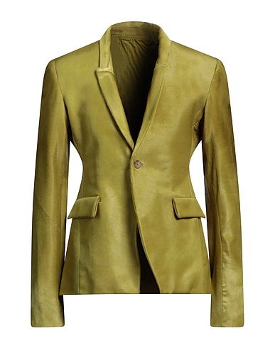 RICK OWENS Blazer Verde lime 70% Lana, 30% Seta, Corno di Bufalo
