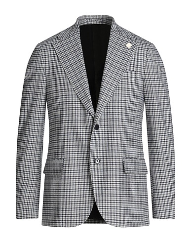 LARDINI Blazer Navy blue 45% Polyester, 24% Acrylic, 21% Wool, 8% Viscose, 2% Elastane