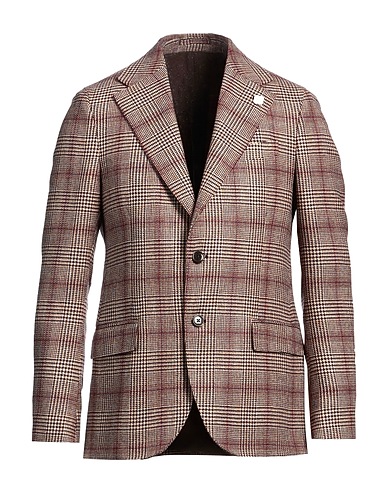 LARDINI Blazer Dark brown 73% Wool, 27% Linen