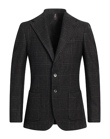 SANTANIELLO Blazer Black 58% Wool, 25% Cotton, 10% Polyamide, 7% Linen