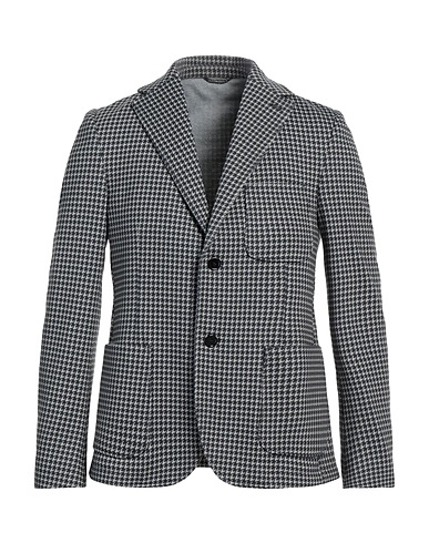 GREY DANIELE ALESSANDRINI Blazer BLU NOTTE 77% Polyester, 18% Viscose, 5% Elastane