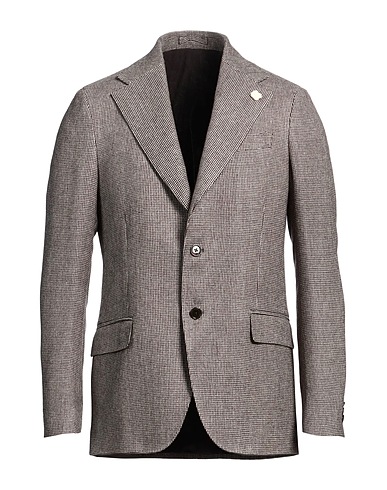 LARDINI Blazer Light grey 73% Wool, 27% Linen