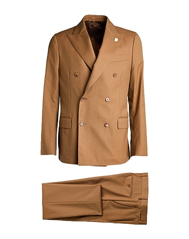 LARDINI Suits Camel 49% Wool, 29% Polyester, 22% Lyocell