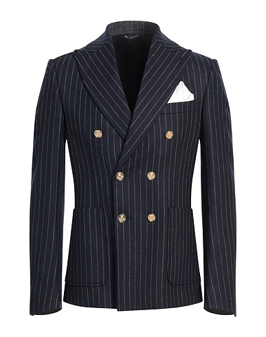 DANIELE ALESSANDRINI Blazer Midnight blue 62% Wool, 19% Acrylic, 16% Polyamide, 3% Cashmere