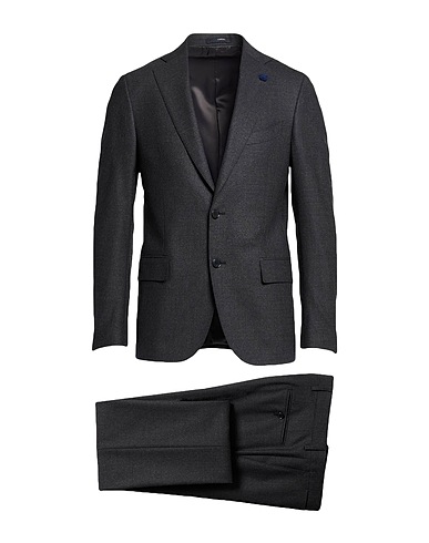 LARDINI Suits Charcoal 60% Wool, 38% Polyester, 2% Elastane