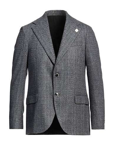 LARDINI Blazer Slate blue 55% Wool, 45% Polyester