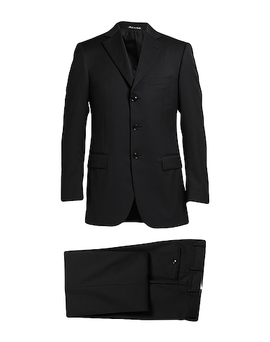 BORROMEO Suits Black 100% Virgin Wool