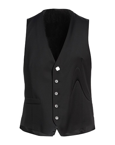 LARDINI Suit vest Black 100% Wool
