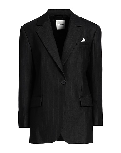 SANDRO Blazer Black 54% Polyester, 45% Wool, 1% Elastane