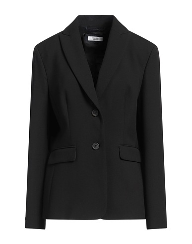 PESERICO Giacca Nero 64% Poliestere, 27% Viscosa, 6% Cotone, 3% Elastan
