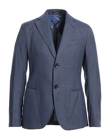 EMPORIO ARMANI Blazer Slate blue 80% Virgin Wool, 20% Lyocell
