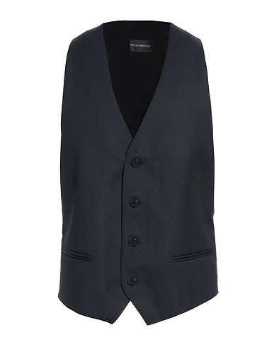 EMPORIO ARMANI Waistcoat Midnight blue 75% Virgin Wool, 20% Silk, 5% Cashmere