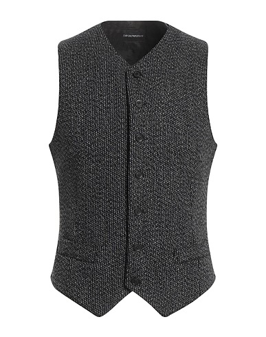 EMPORIO ARMANI Waistcoat Black 88% Virgin Wool, 10% Cashmere, 1% Polyamide, 1% Elastane