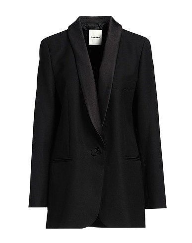 SANDRO Blazer Black 55% Polyester, 45% Wool, Elastane