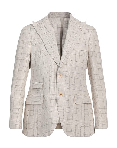 LUIGI BIANCHI Mantova Blazer Ivory 50% Linen, 50% Hemp