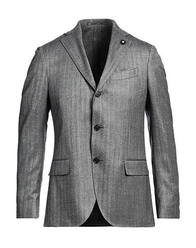 LARDINI テーラードジャケット グレー シルク 53% / カシミヤ 47%