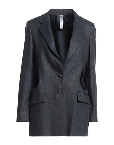 HEVÒ Blazer Navy blue 52% Polyamide, 48% Linen