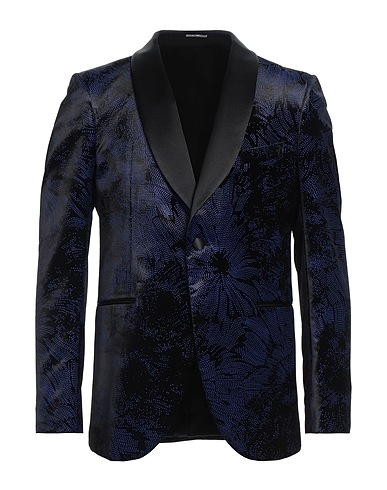 EMPORIO ARMANI Blazer Bright blue 68% Viscose, 32% Polyester, Silk
