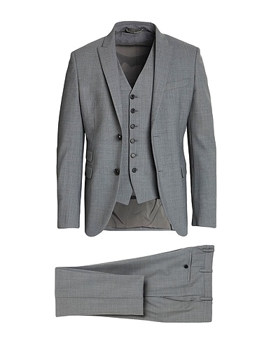 NEIL BARRETT Suits Grey 53% Polyester, 44% Virgin Wool, 3% Elastane