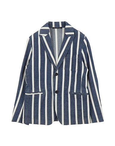 DANIELE ALESSANDRINI Blazer Navy 98% Cotton, 2% Elastane