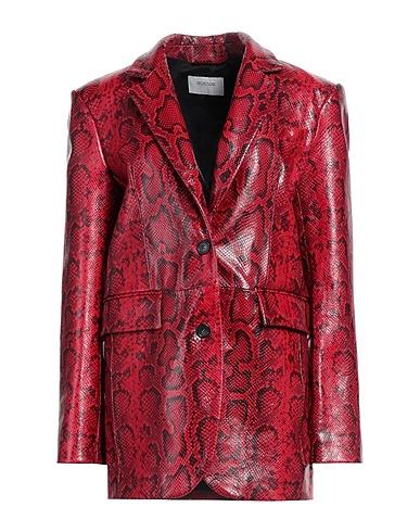 SPORTMAX テーラードジャケット レッド 牛革（カーフ） 100%