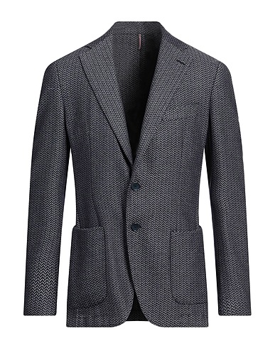 SANTANIELLO Blazer Navy blue 52% Wool, 30% Cotton, 13% Polyamide, 5% Polyester