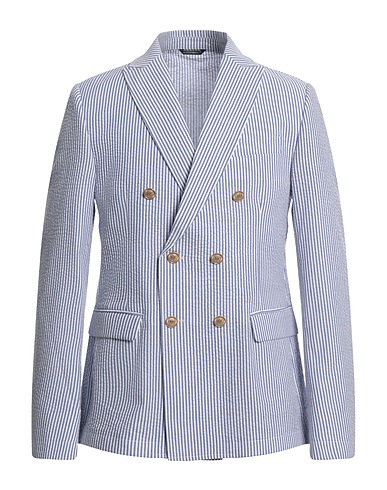 DANIELE ALESSANDRINI HOMME Blazer Light blue 65% Polyester, 35% Cotton