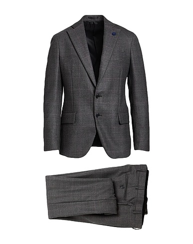 LARDINI Suits Charcoal 100% Wool