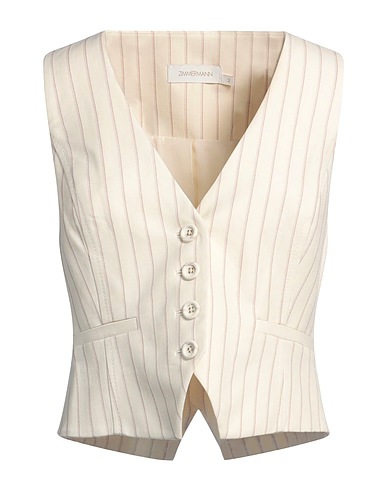 ZIMMERMANN Waistcoat Cream 55% Polyester, 26% Linen, 18% Viscose, 1% Elastane