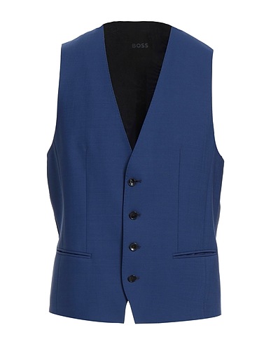 BOSS Waistcoat Blue 95% Virgin Wool, 5% Elastane
