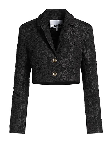 GANNI Giacca Nero 55% Poliestere riciclato, 45% Poliestere