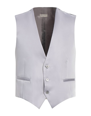 ANGELO NARDELLI Waistcoat Light grey 62% Polyester, 19% Silk, 19% Viscose