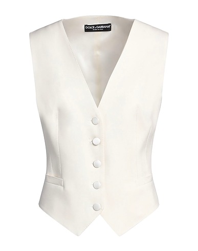 DOLCE&GABBANA Vest Ivory 61% Wool, 37% Silk, 2% Elastane