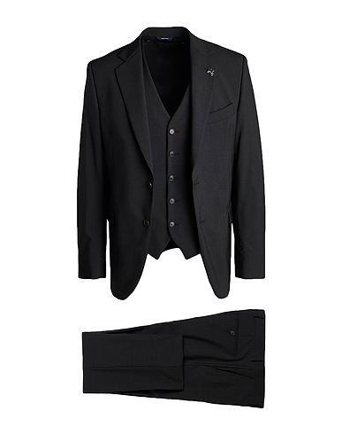 TOMBOLINI Suits Charcoal 98% Virgin Wool, 2% Elastane
