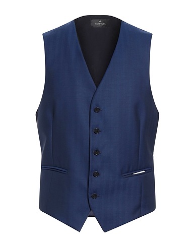 TOMBOLINI Waistcoat Midnight blue 100% Virgin Wool