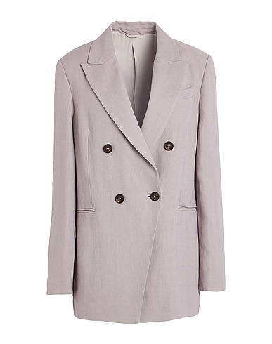BRUNELLO CUCINELLI Blazer Taupe 73% Viscose, 27% Linen, Brass, Ecobrass